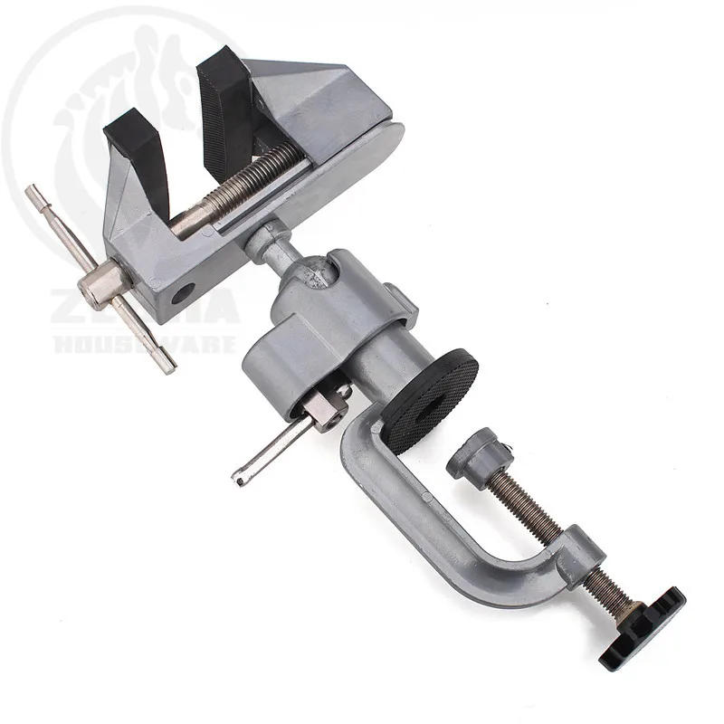 

Good quality Aluminium Alloy Universal 360-degree rotaty table Vise Clamp on Mini Vise Rubber Pads Jewellers DIY making