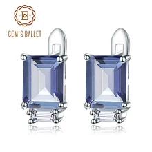 Gem's балетные 925 пробы серебряные Простые Офисные серьги 3.11Ct натуральный иолит синий мистик кварц серьги гвоздики хорошее ювелирное изделие