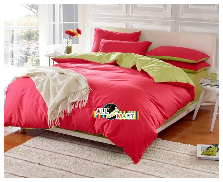 Free Shipping Red & Apple Green 4pcs Cotton Colorful