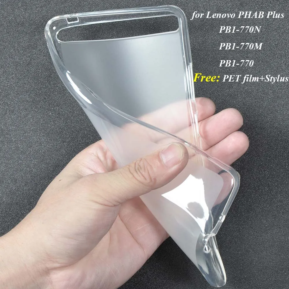 

For Lenovo PHAB Plus PB1-770 Cover Case Soft TPU Capa for Lenovo PHAB Plus PB1-770N PB1-770M Tablet Case+ Stylus