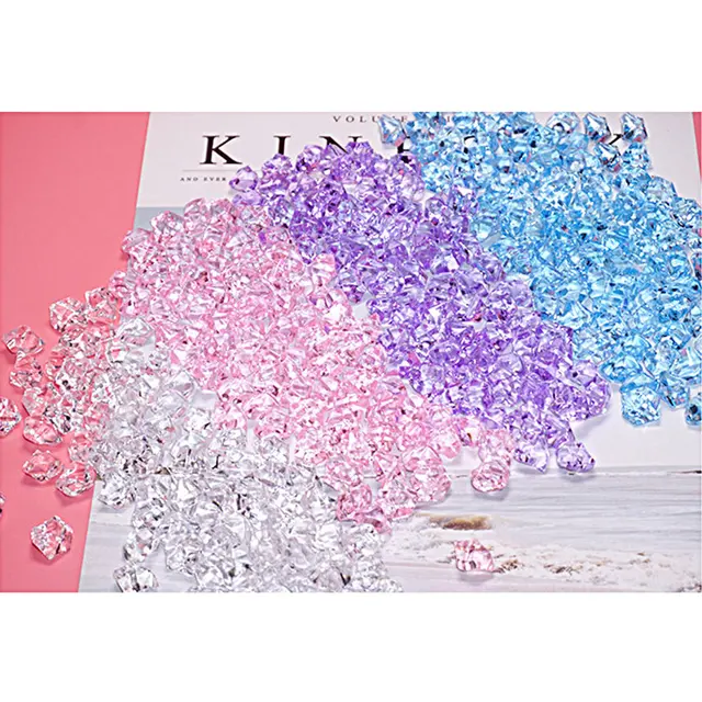 Cubo de hielo transparente para manualidades, decoración de joyería de resina, abalorios de relleno de Baba, piedra de cristal de cubo de hielo de imitación de acrílico, 60g Cubo de hielo transparente para manualidades, decoración de joyería de resina, abalorios de relleno de Baba, piedra de cristal de cubo de hielo de imitación de acrílico, 60g
