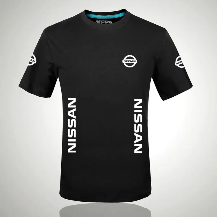 Бренд печать Nissan логотип футболка Летняя мужская футболка с коротким рукавом