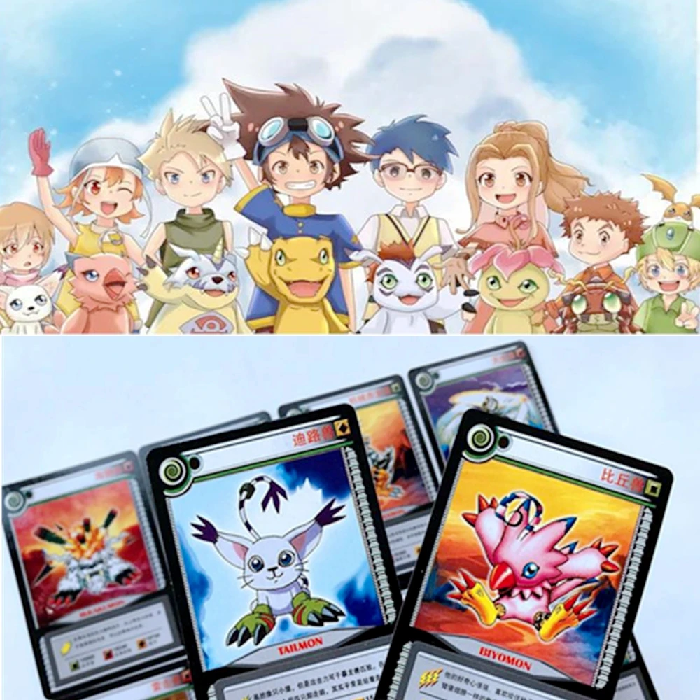 

36 pcs/lot Cartoon Collection Cards Digimon Adventure Digital Agumon War Greymon Action Figures Evolution Trading Cards Kid Toy