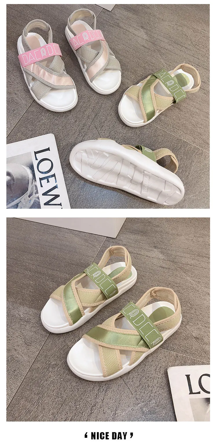Сандалии; Новинка года; летние женские сандалии с перекрестными ремешками на плоской подошве; легкая модная повседневная обувь в римском стиле