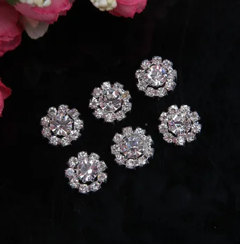 

(120pcs/lot)15MM FACTORY PRICE Elegant Artificial Sparkly Round Flower Metal Rhinestone Button For Girl Hair Embellishment