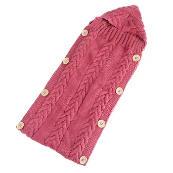 

0-2years Baby Blanket Knitted Swaddle Wrap Button design Blankets Super Soft Toddler Bedding Quilt For Infant Bed Sofa sleep bag