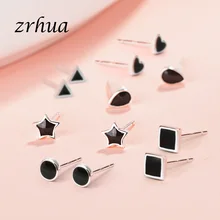 ZRHUA, женские геометрические серьги-гвоздики, 925 пробы, серебряные серьги для женщин, подарок, Стерлинговое серебро, ювелирные изделия, женские серьги