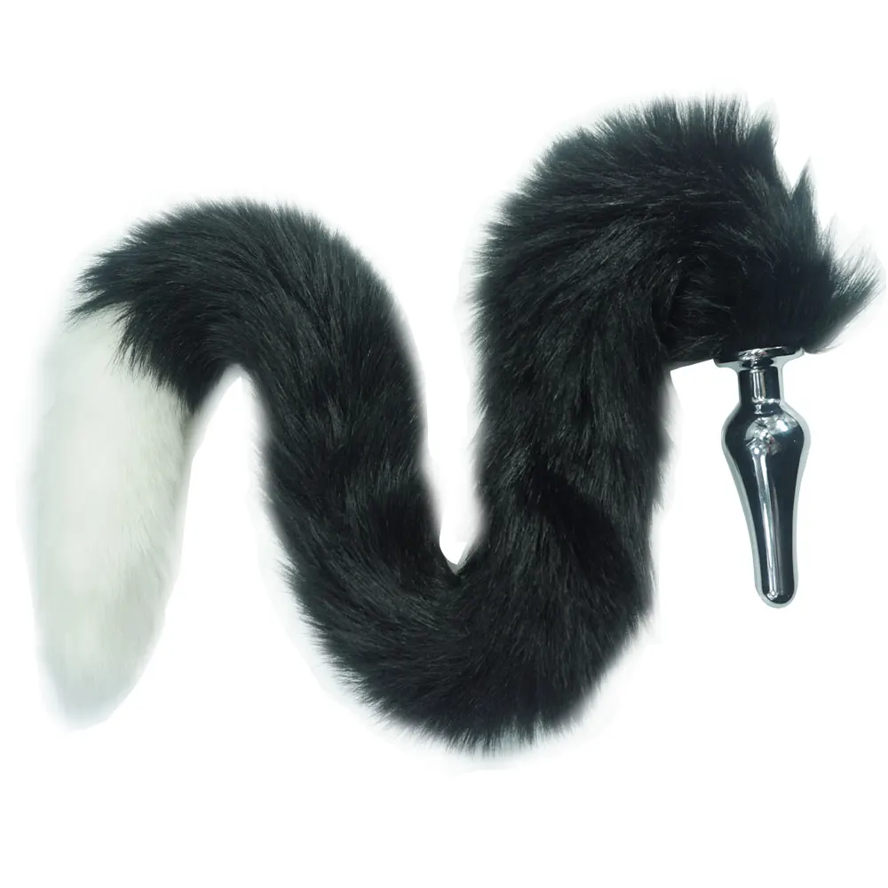 Black And White Sexy Photos Tail But Plugs - New black white color 78cm length fox Tail Dia 35mm Large Anal Plug Black And White Sexy Photos Tail But Plugs - New black white color 78cm length fox Tail Dia 35mm Large Anal Plug