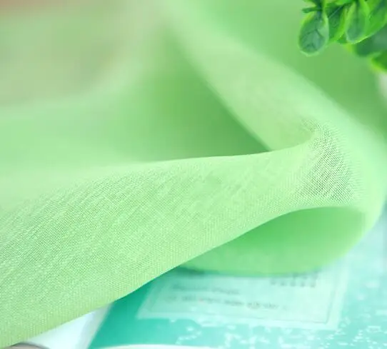 Твердые пеньковые ткани для штор панельные занавески для гостиной эркер балкон кухня перегородка Тюль Шторы MY011-3 - Цвет: Светло-зеленый