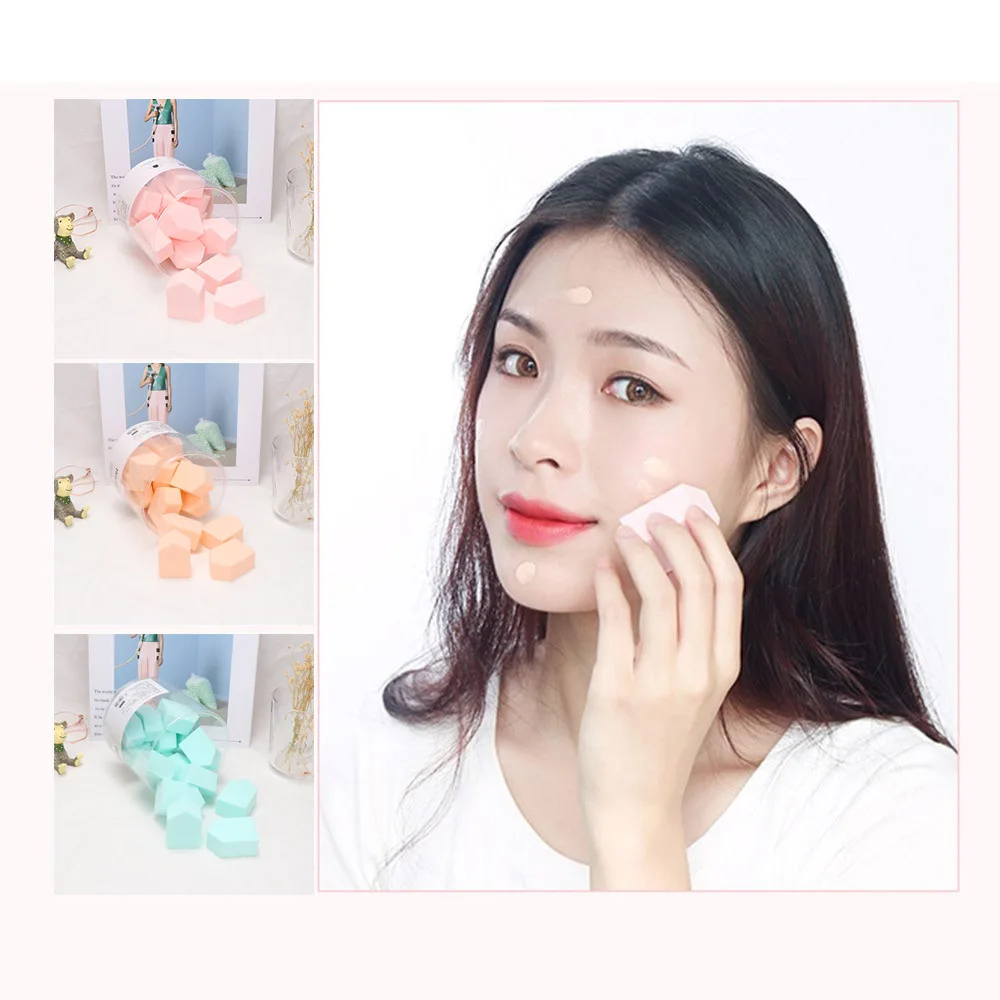 15 шт./упак. для женщин Красота маленький порошок слоеный влажный и сухой многофункциональный макияж губка лица тональный крем косметические пуховки