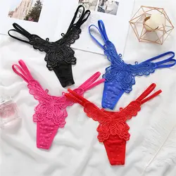 Для женщин сексуальные стринги повязку бабочка Lace String Thong Трусики Шорты Нижнее белье Танга Штаны Нижнее бельё под Штаны Новый 2018