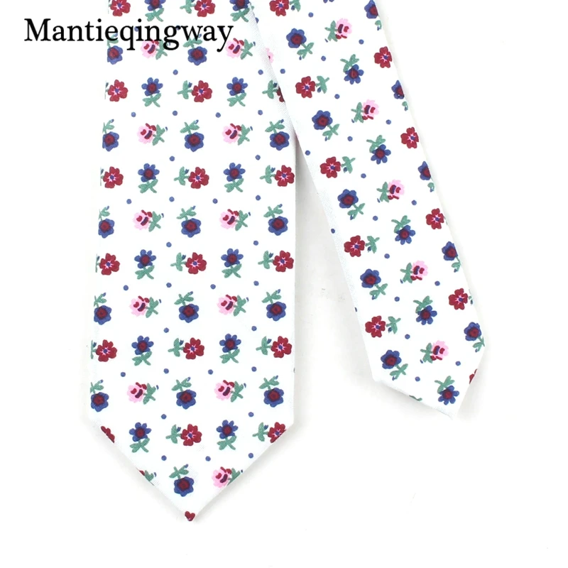 Mantieqingway Бизнес Костюмы хлопок галстук Средства ухода за кожей шеи галстук для мужские свадебные цветочный Средства ухода за кожей шеи