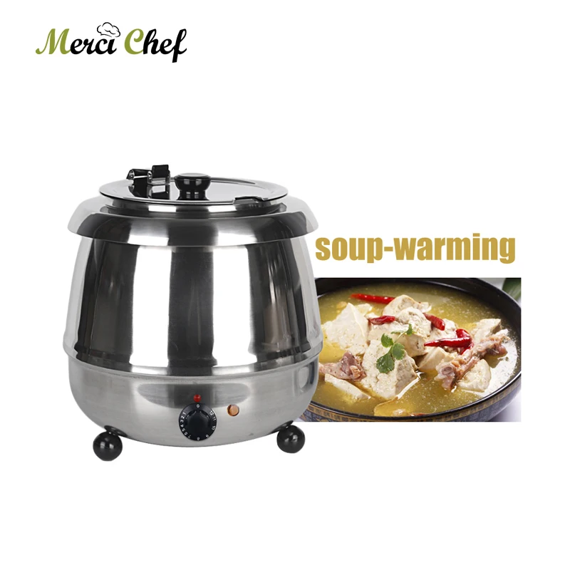 

ITOP Commercial Soup Warmer Pot Stainless Steel Buffet Pot Soup Kettle Electric 110V/240V Soup Kettle Warmer Food Processor