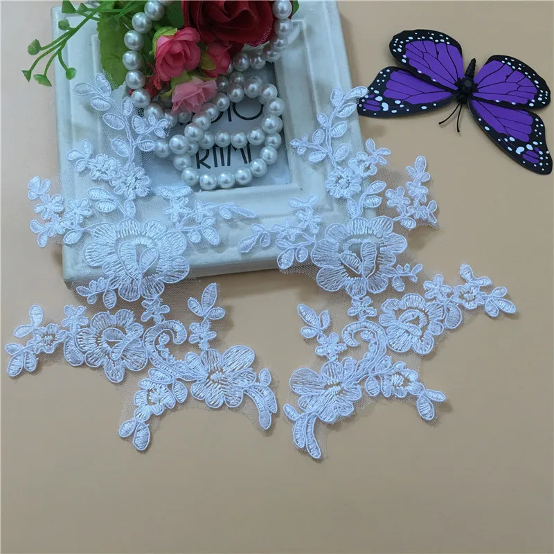 10Pieces Embroidery Lace Fabrics Motif DIY Crafts Lace Appliques
