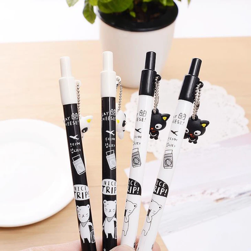 

4 Pcs/set Cute 0.5mm Animal Cat Pendant Mechanical Pencil Plastic Automatic Pencils Kawaii School Stationery Office Supplies