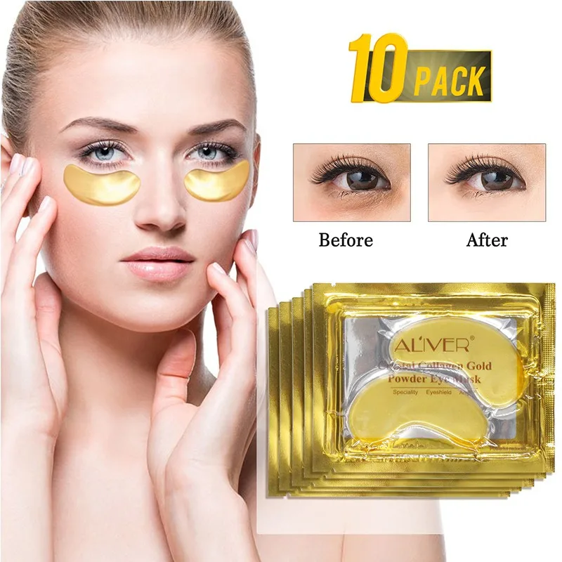 10 packs Gold Crystal Collagen Eye Mask Eye Patches Eye Mask For Face