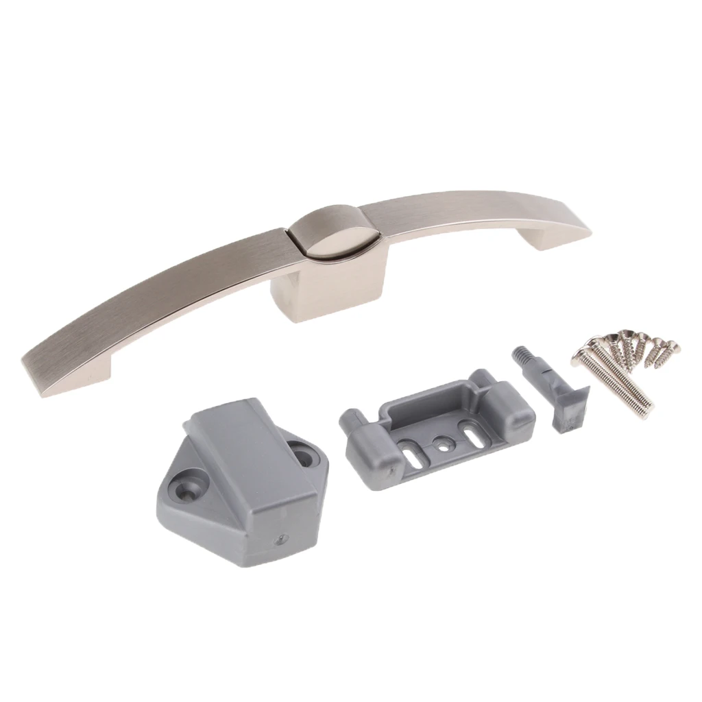 Solid Push Button Pull Handle Latch Lock Knob for Cupboard, Door, Cabinet, RV, Durable
