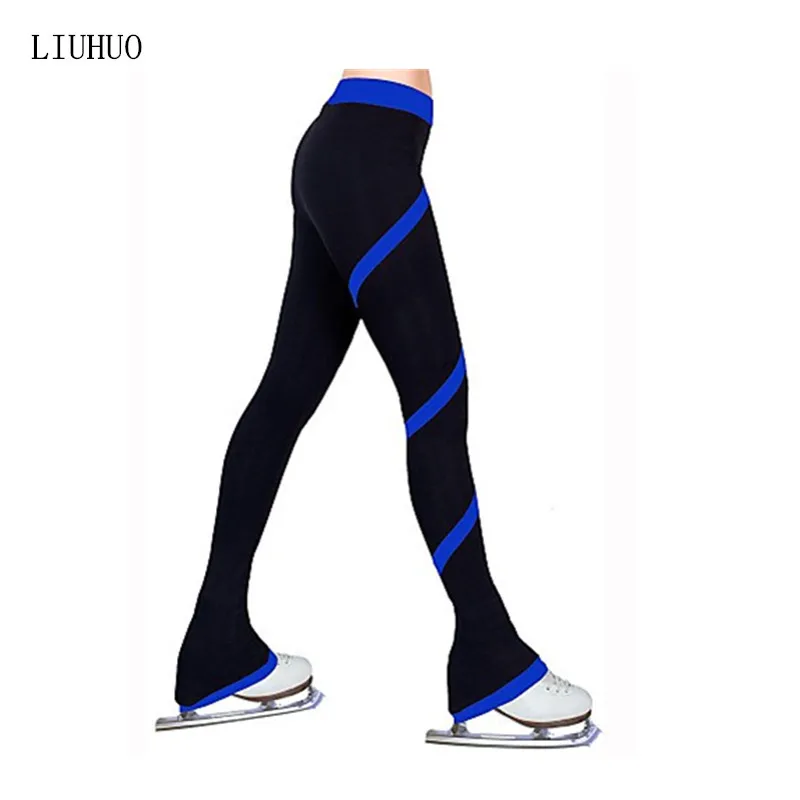 Figure Skating Pants Women's Girls' Ice Skating Tights Bottoms Rose Red