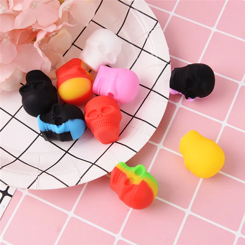 Skull Style Silicone Wax Concentrate Oil Container Jar For