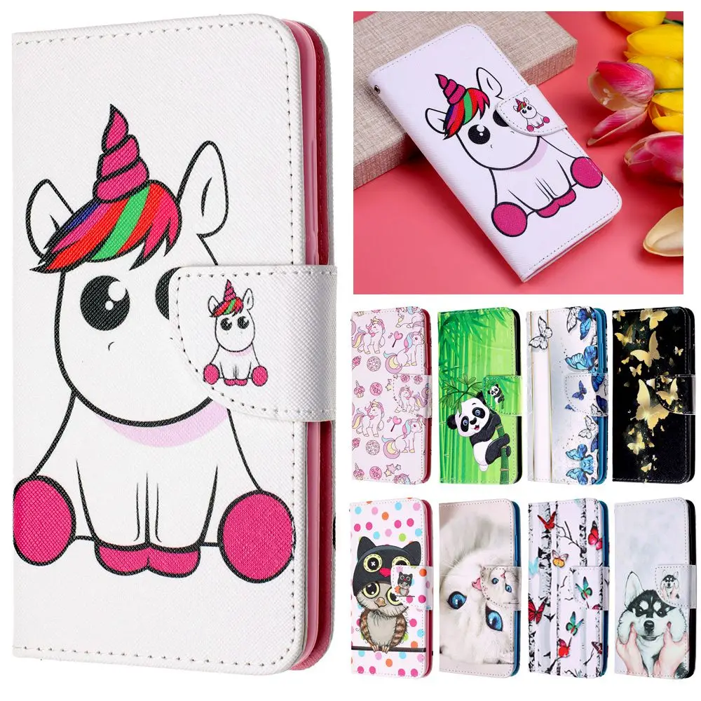 

Huawei P20 Lite 2019 Leather Case on for Fundas Huawei P20 Lite 2019 Case Cover Fashion Unicorn Magnetic Flip Wallet Phone Cases