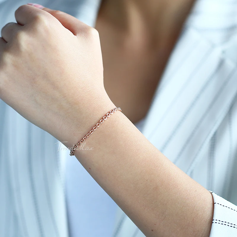 Женский браслет желтый розовый золотой 3 мм 18 см 20 23 GB395|women bracelet|bracelet chainbracelet bracelet |