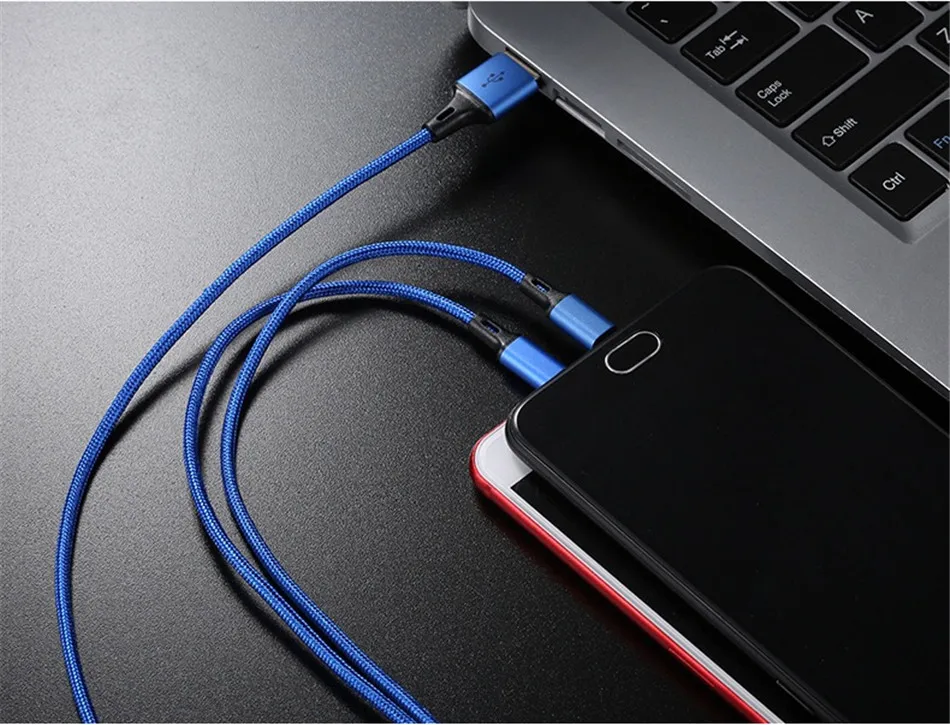 NOHON нейлон 3 в 1 Micro usb type-C зарядное устройство кабели для samsung Xiaomi освещение зарядный кабель 8 Pin для iPhone 7 8 6S Plus X XS