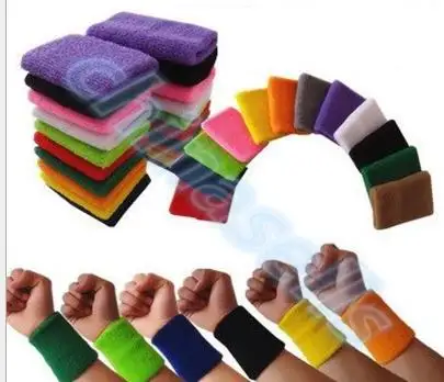 Sports Sweatband Cotton 15*8cm Terry Cloth Wrist Sweat Bands Tennis Fitness Basketball Wristband Wrist Support Protector