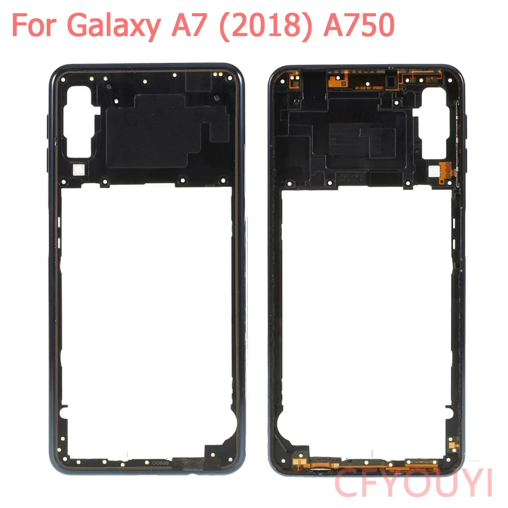 OEM средняя пластина рамка Корпус Замена части для samsung Galaxy A7 A750 - Цвет: Черный