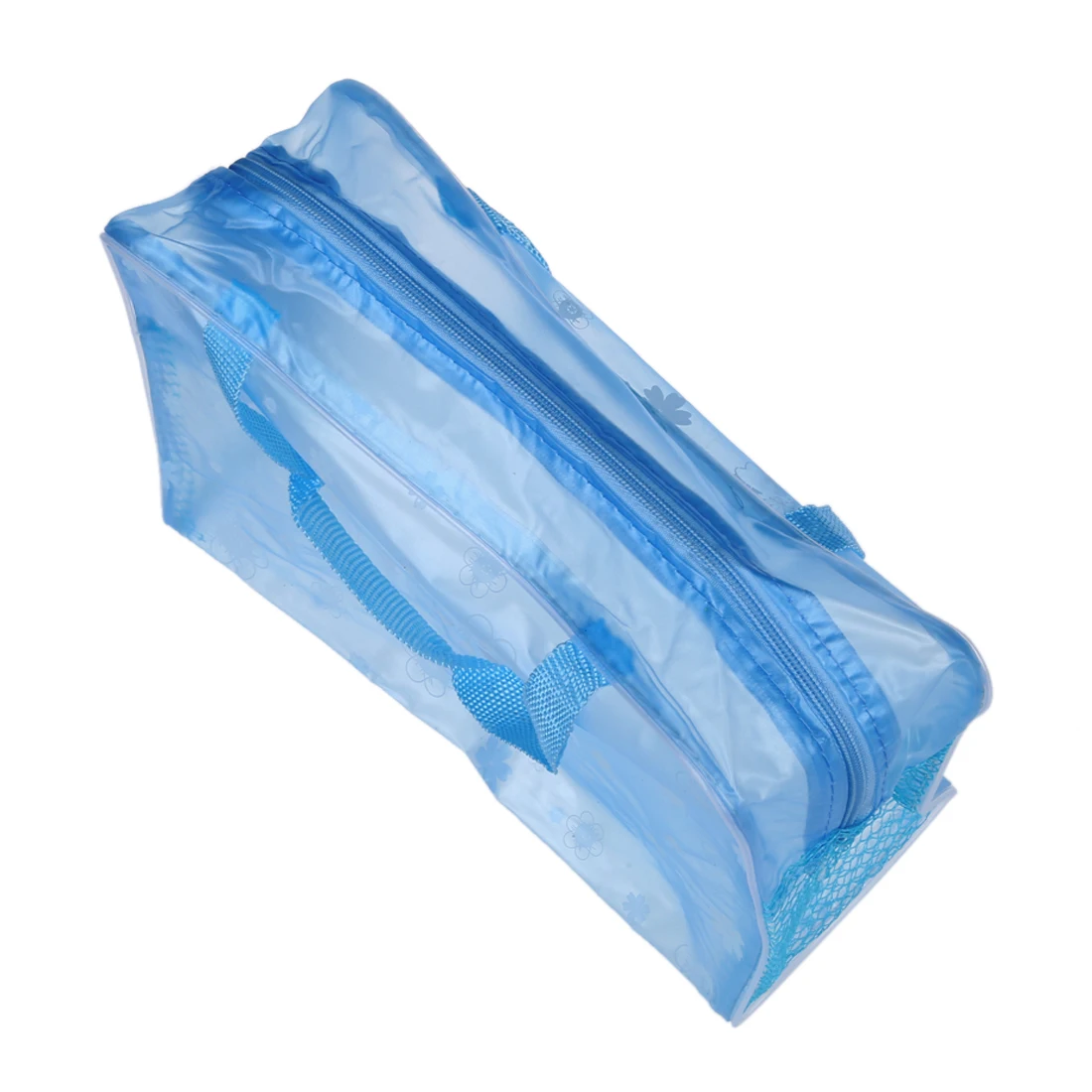 

Floral Print Transparent Waterproof Cosmetic Bag Toiletry Bathing Pouch Blue