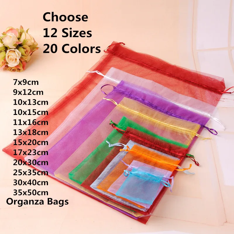 20 Colors Choose Jewelry Bag Organza Jewelry Packaging Bag Jewelry