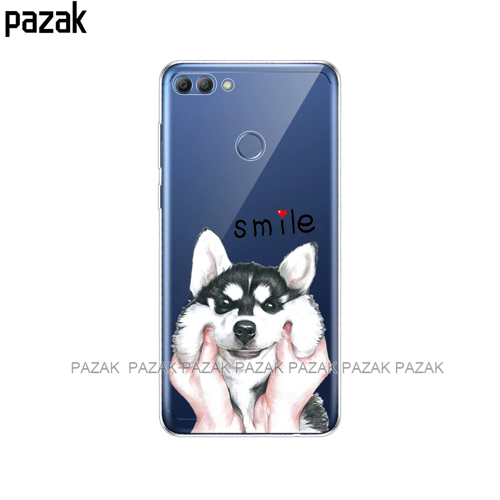 Силиконовый чехол для huawei P smart Enjoy 7 S, чехол из мягкого ТПУ на заднюю панель телефона 360, полностью защитный прозрачный чехол с принтом - Цвет: 61344