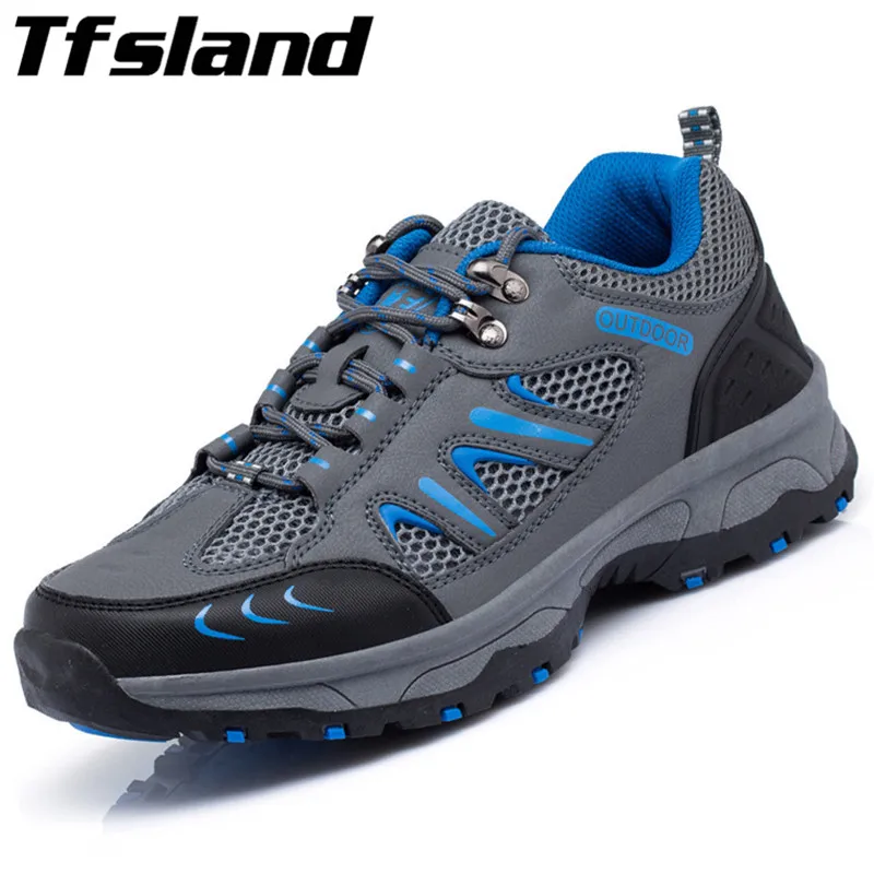 Мужские спортивные мягкие дышащие треккинговые кроссовки с сеткой, легкие мужские треккинговые ботинки для альпинизма, походов, прогулок, уличных кроссовок