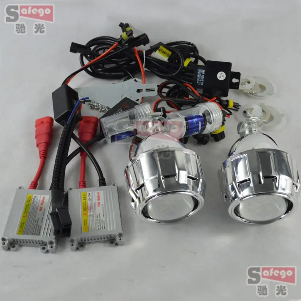 xenon Headlight h7 projector bi xenon lens 2 5 inch with mask shroud bixenon DC ballast