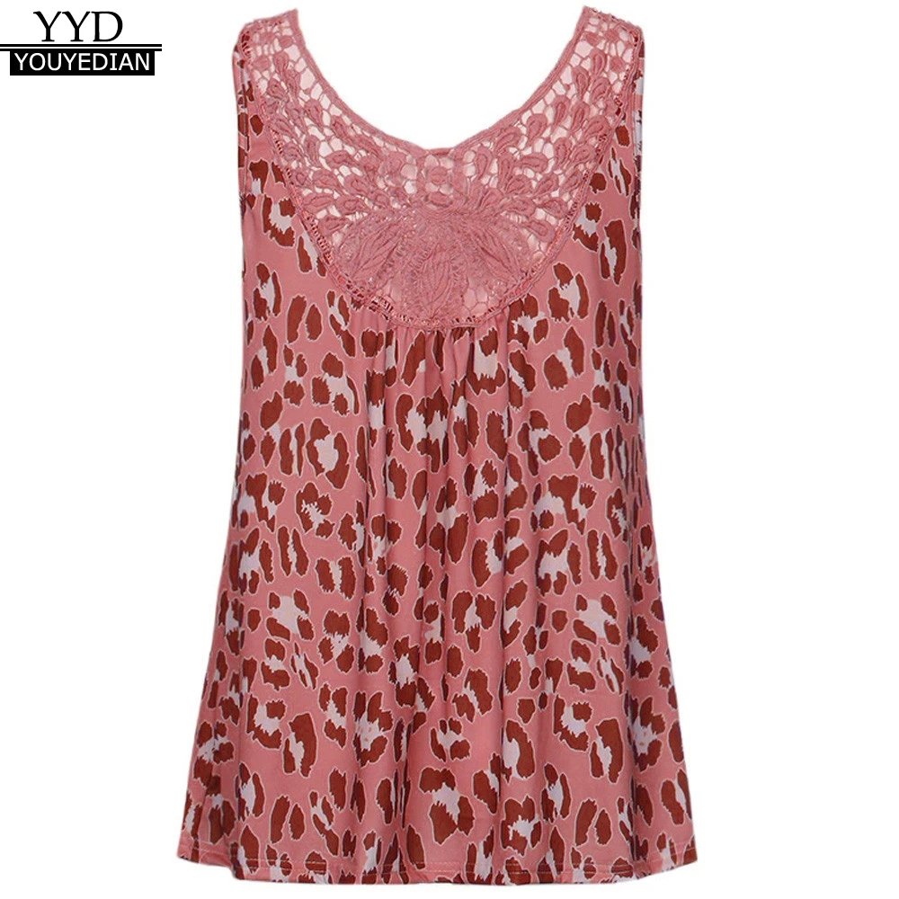 

Plus Size 5XL Summer Tank Tops For Women 2018 Streetwear Print Lace Patchwork Sleeveless Top Tunic Casual T Shirt Clothes