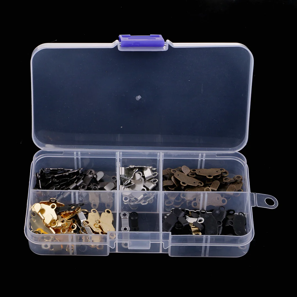 50 Sets 5 Colors Metal Sew-on Hooks and Eyes Closures for Trousers Skirt Dress Suits