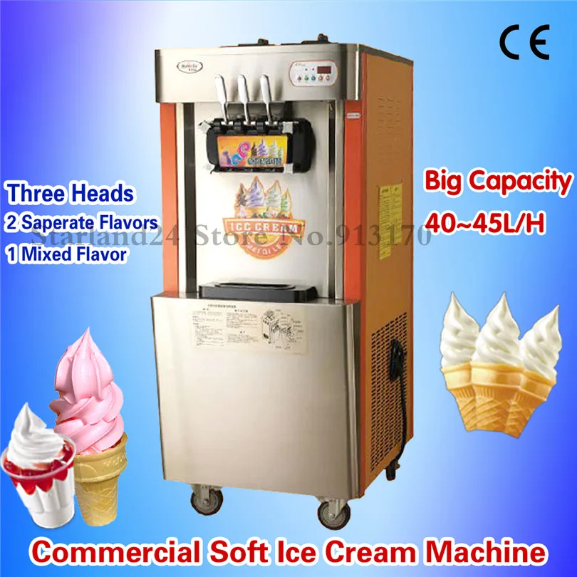 Upright Soft Ice Cream Making Machine Commercial Ice Cream Machine High