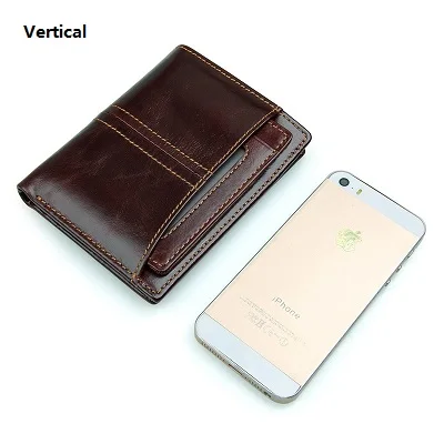 MJ Male Wallets Vintage Genuine Leather Bi-Fold Men's Wallet Card Holder Short Purse Coin Pocket ID Photo Window Wallet for Men (8)1