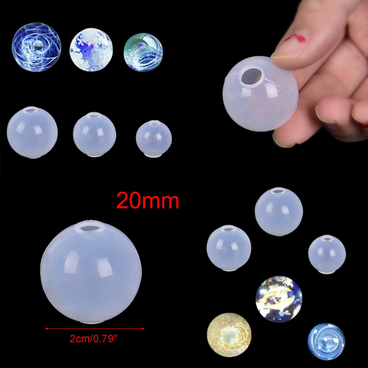 

20/25/30mm DIY Universe Balls Resin Decoration Crafts Resin Mold For Jewelry DIY Stereo Spherical Silicone Mold Jewelry Making