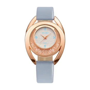 

Hot style popular digital female students lady style fashion gold shell drill face thin belt lady ball watch girl watch