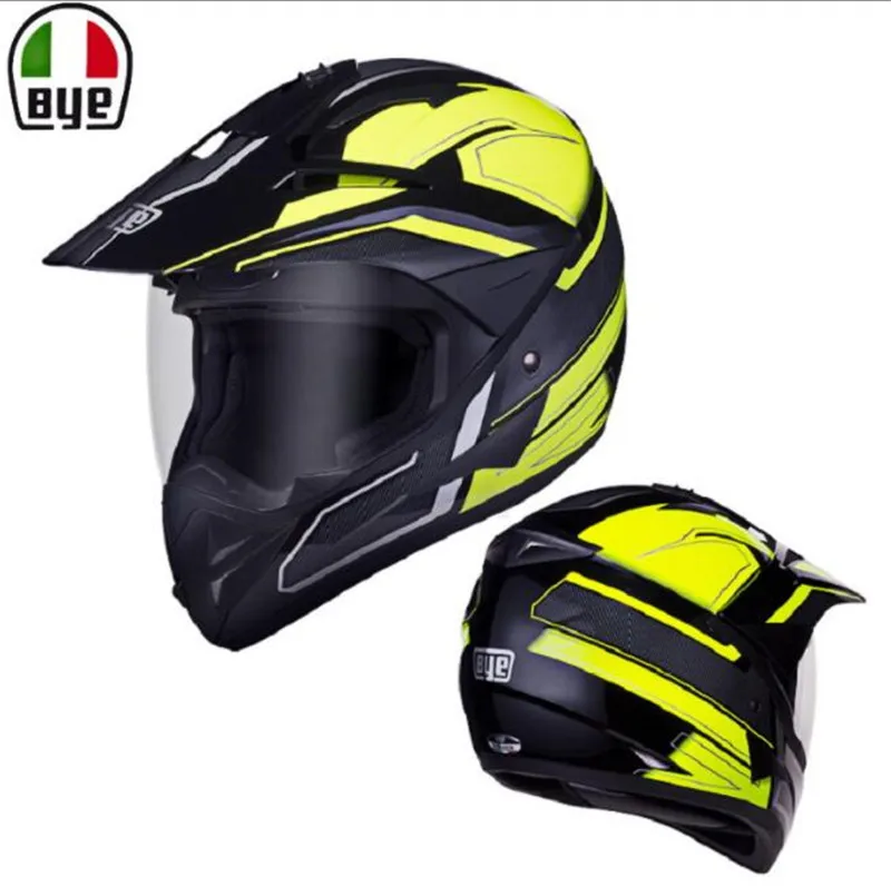 BYE мотоциклетный шлем для верховой езды, шлем для мотокросса, байкера, туринга, гонок, КАСКО, Мото шлем, Capacetes Off Road DOT ECE - Цвет: DP-908-green