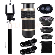 10in1 мобильный линзы для iPhone 7 6 6 S плюс 5 5S смартфон 8X зум-телеобъектив Lentes Fisheye Широкий формат макро Рыбий глаз объектив