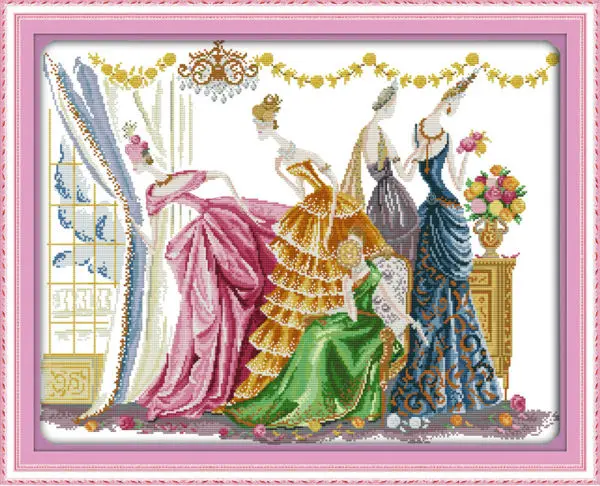 

Dancing party Printed on Canvas DMC Counted Chinese Cross Stitch Kits printed Cross-stitch set Embroidery Needlework