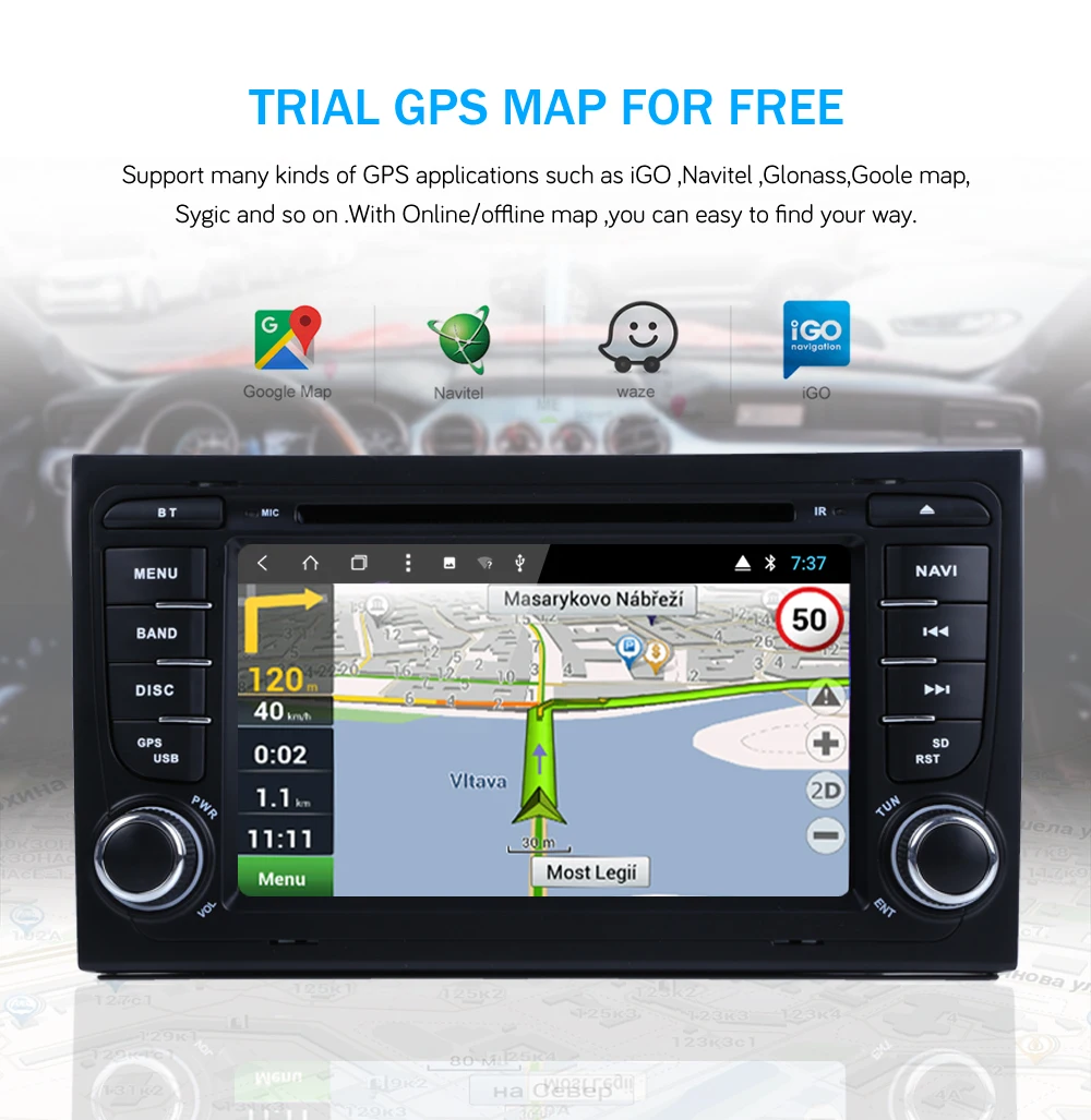 Best Android 8.0 RK3188 2G RAM 2Din Car DVD Player  For A4 S4 RS4 2002-2008 Quad Core CANBUS WIFI 4G GPS Navigation FM Car Radio Map 6