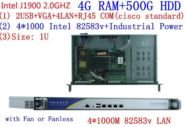 Best Offers 1U j1900 firewall router pfsense With 4G RAM 500G HDD Quad Core Celeron J1900 2.0GHZ 4 LAN Firewall network server Best Offers 1U j1900 firewall router pfsense With 4G RAM 500G HDD Quad Core Celeron J1900 2.0GHZ 4 LAN Firewall network server