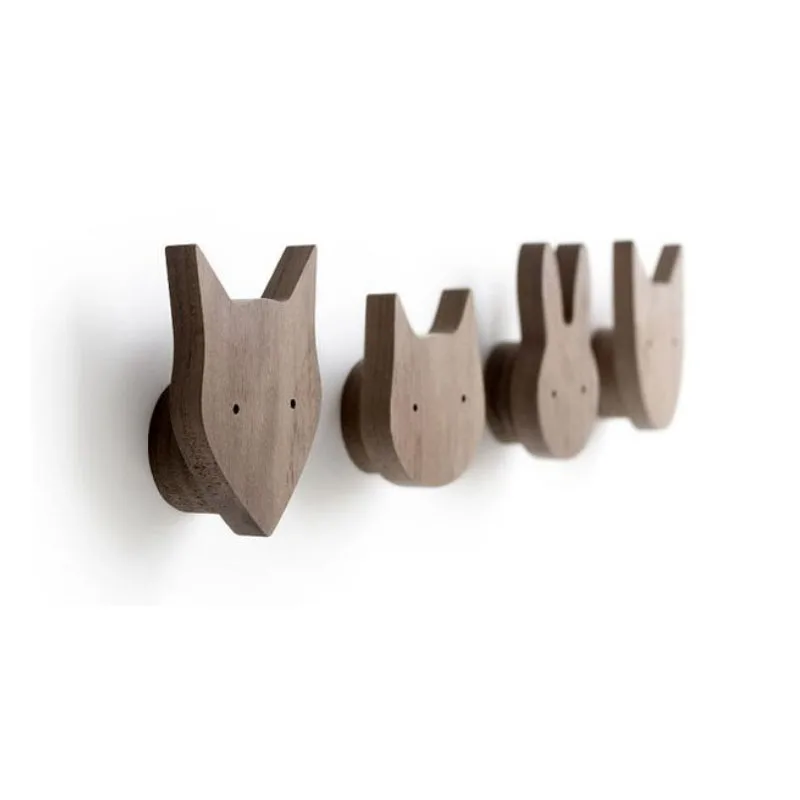 Modern Creative Animal Solid wood hanger Hooks Walls Wraps Coat Racks Hooks Living Room Wall Hanging Hanger Decorations