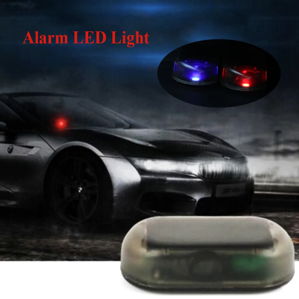 JEAZEA 1PCS LED Red Blue Fake Solar USB Power Car Alarm Lamp Security System Warning Theft Flash