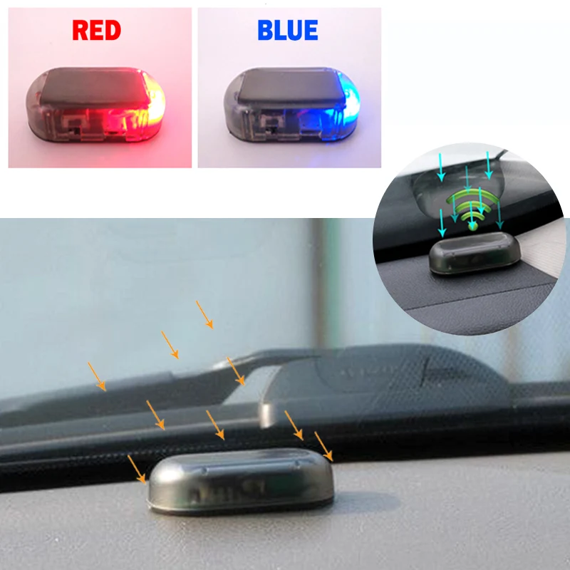 

bulbs for cars Fake Solar Power Emergency Alarm Lamp Security System Warning Flash Blinking Anti-Theft Caution LED Police Lights
