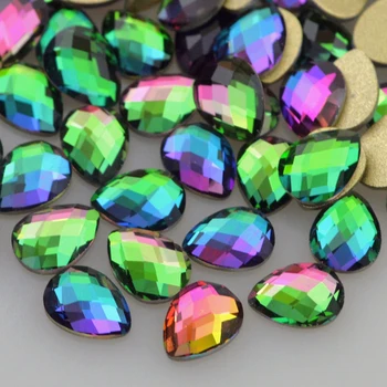 

100PCS beauty flat back 3d nail art decorations rhinestone glitter nails accessoires nail supplies tools green AB