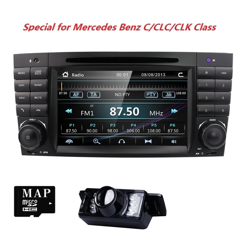 Sale AutoRadio 2 din Car DVD Player For Mercedes Benz C-Classs CLC W203 CLK Class W209 2004 2005 2006 2007 2008 2009 2010 2011 BT 3G 1
