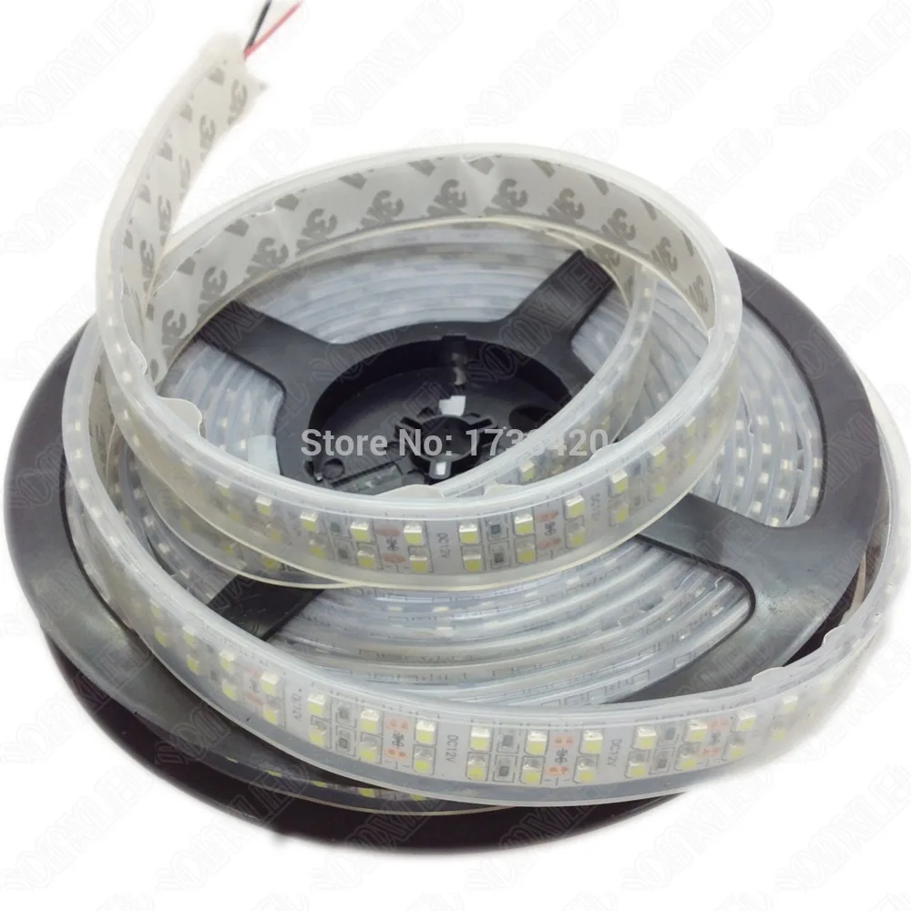 

3528 DC 12V LED Strip Warm White 3000-3500k LED Strip Double Row Waterproof IP67 240Leds/m 18W/m 5m 1200Leds LED Rope Light